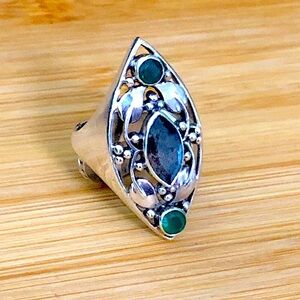 $76 Nicky Butler Estate Ring Sterling Silver Marked NB 925 India Size 9